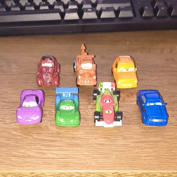 Disney Other - Disney Pixar Cars Micro Figurine Set - 7 Pieces - Stationary Collection